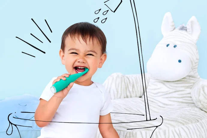 The first pulsing, sonic silicone toothbrush for babies: The ISSA mikro toothbrush from Foreo.