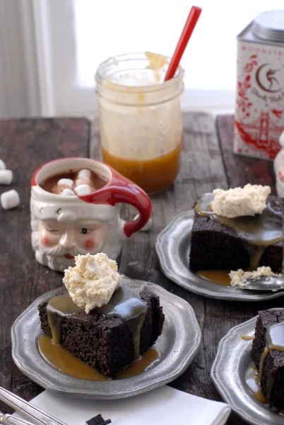 Gingerbread Cake with Butter Rum Toffee Sauce on Cool Mom Picks
