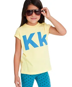 A cool new twist on the old number and letter kids' shirts
