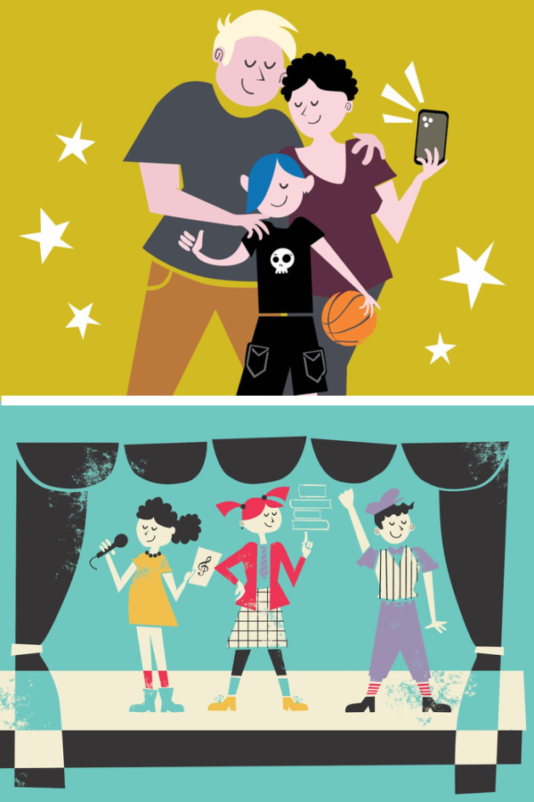 Retro-modern custom family portrait illustration style by Lemon & Cello