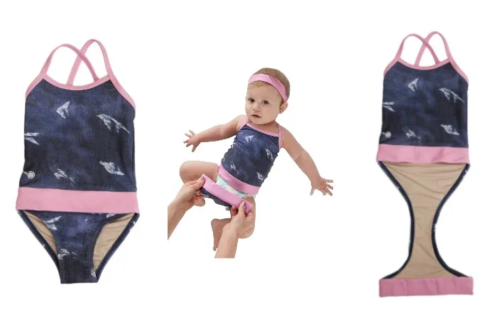 Fastenswim detachable swimsuits make diaper changes at the pool a breeze.