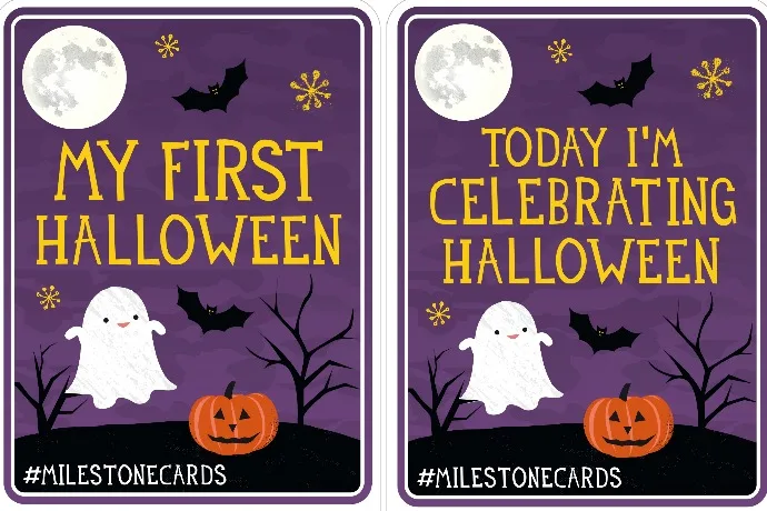 Printable Halloween photo cards from Milestone Cards