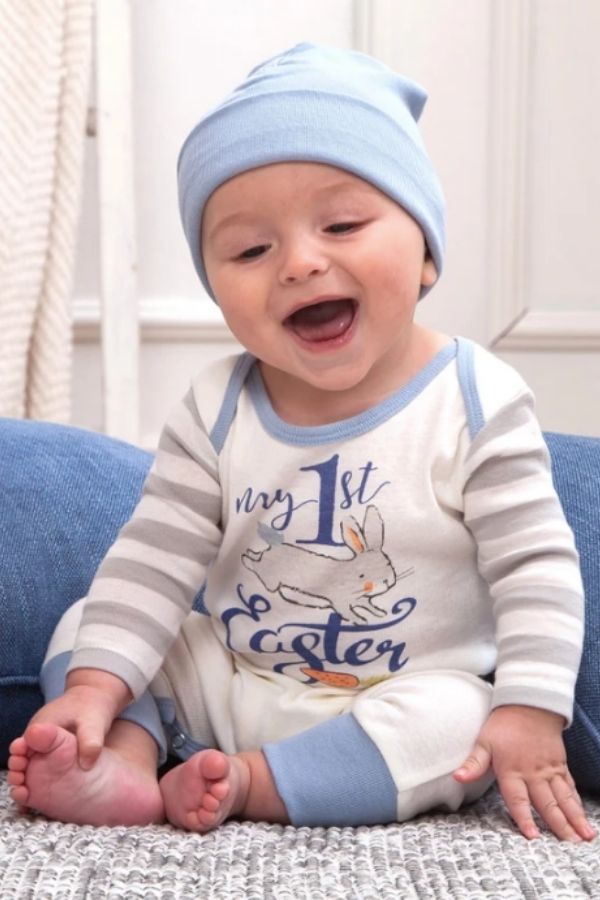 Celebrate baby's first Easter with Tesa Babe's soft rompers