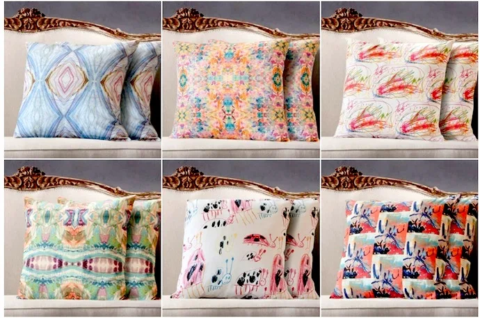 19 Queens Gate pillows featuring your child's artwork