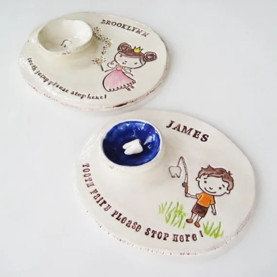 Handmade tooth fairy dishes from Brick Kiln