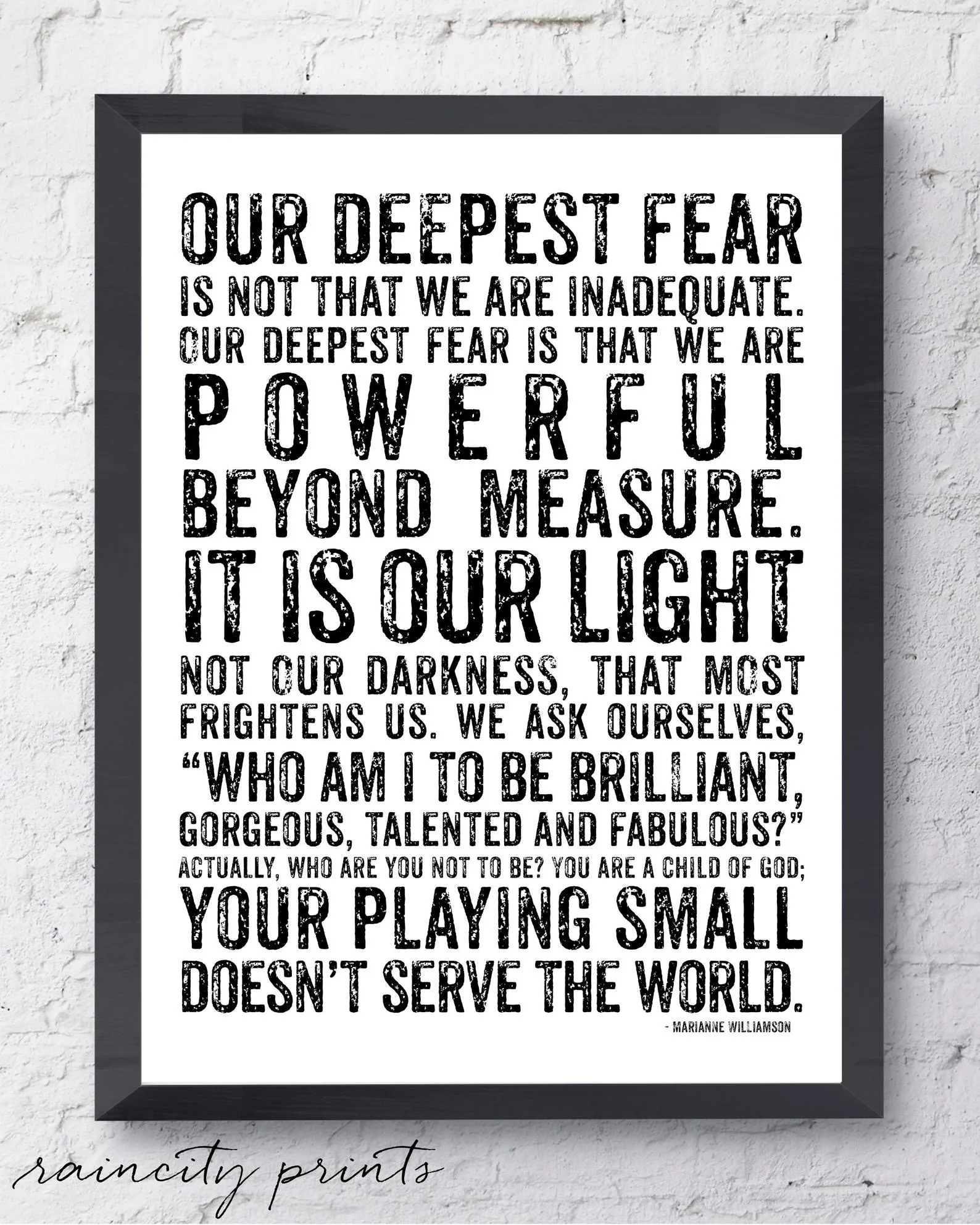 Inspirational quote art for the home office: Do one thing every day that scares you - Eleanor Roosevelt