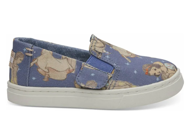 The new TOMS x Disney shoe collection features vintage Snow White designs.