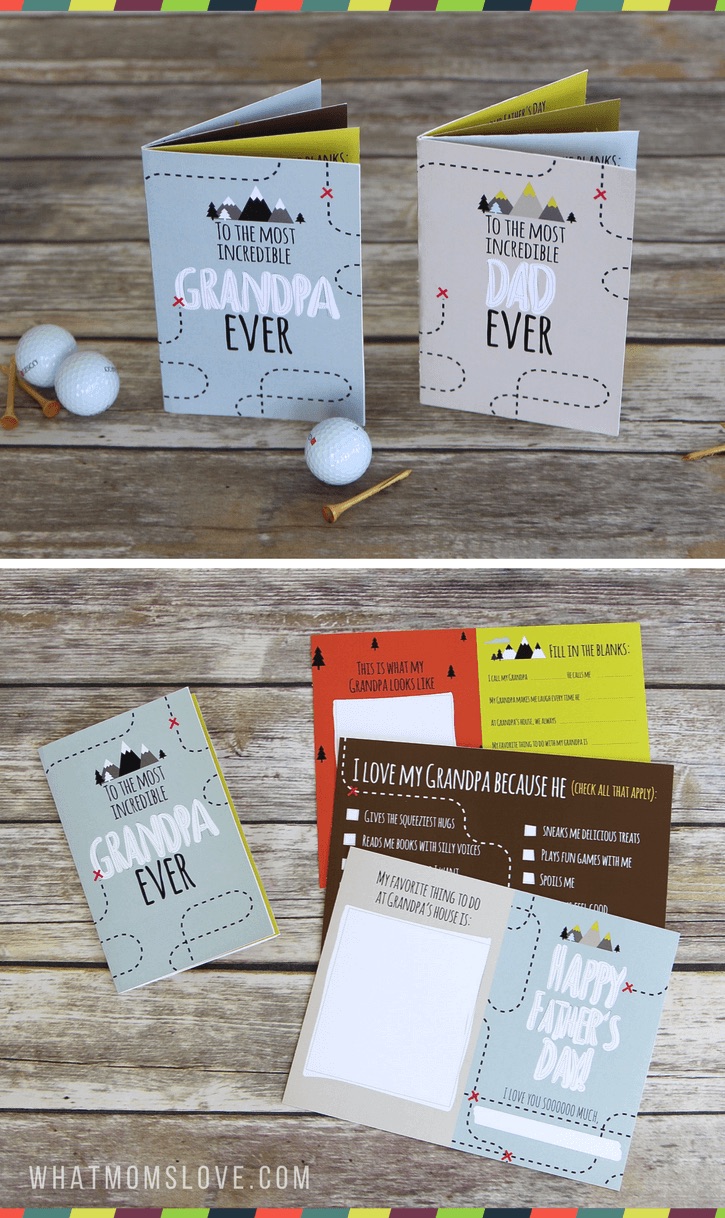 Homemade Father's Day cards from the kids: Remember both Dad and a favorite grandpa with these two printable Father's Day booklets from What Moms Love