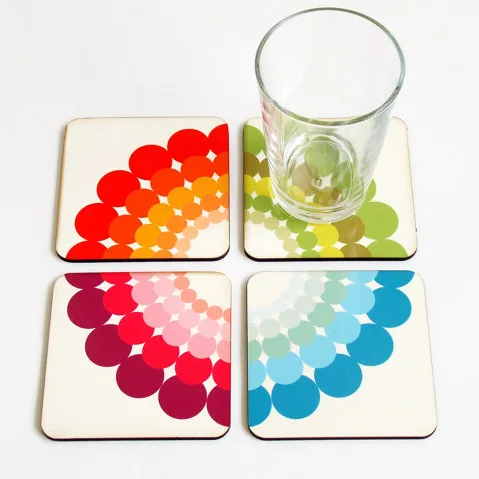 Colorful coasters with serious design savvy