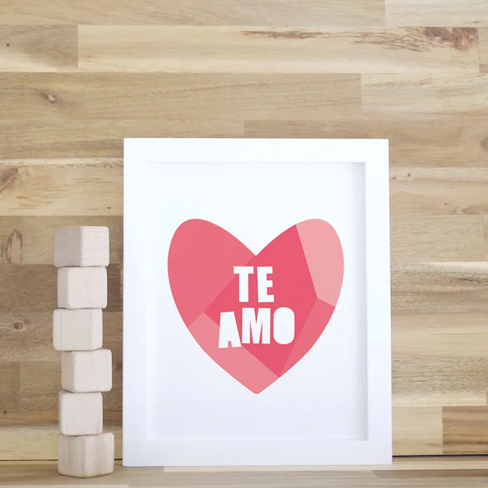 Valentine's Day gifts for babies: Te Amo Art Print by Trendy Peas