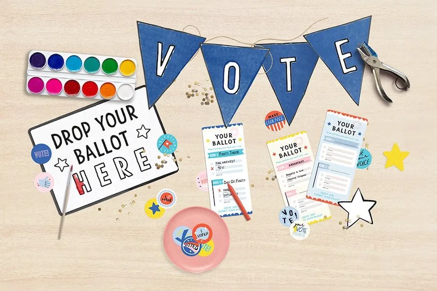 Free voting activity for kids from Barley and Birch