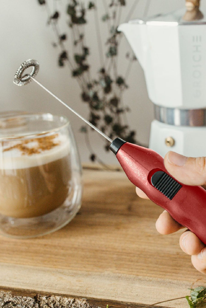 Practical Valentine's Day gifts for her: An affordable red milk brother for lattes or matcha