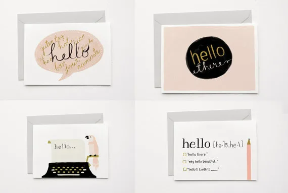 Well, hello! Simple stationery for those just-because notes.