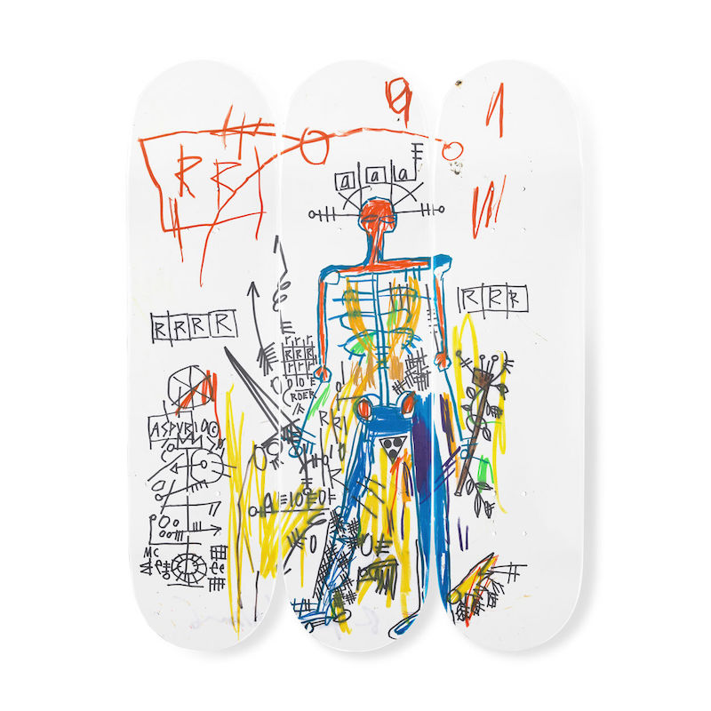 Basquiat modern art: Robot on skateboard triptyque at MoMA Store | Coolest Men's Gifts | 2017 Holiday Gift Guide 
