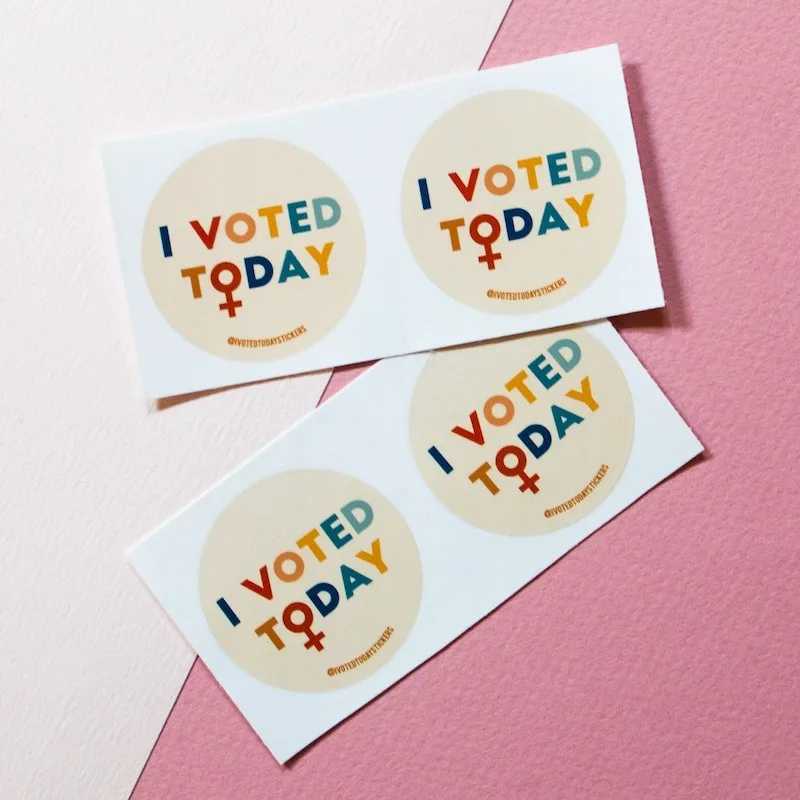 I Voted stickers: Women who vote for women's rights need these stickers from I Voted Today.