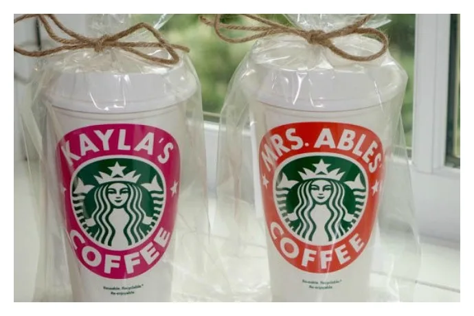 personalized starbucks cups make fantastic teacher gifts