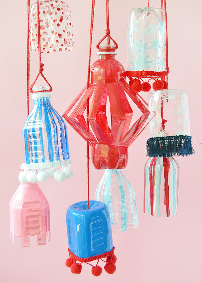 Easy 4th of July crafts for kids: Plastic bottle lanterns at Handmade Charlotte