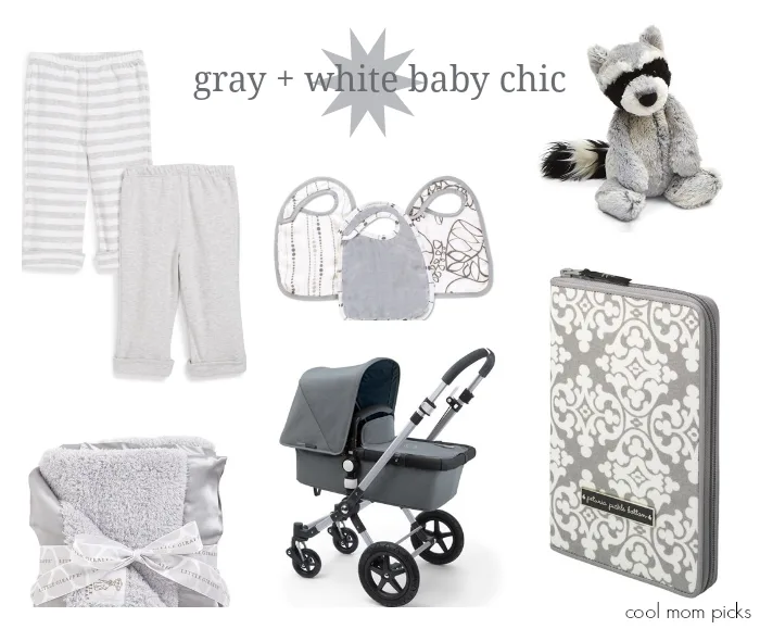 gray and white baby gifts