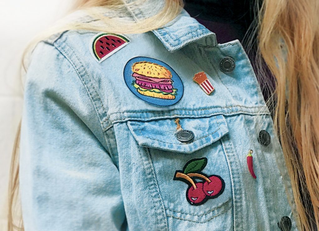 Pretty Twisted makes patch decorating and embroidery craft kits in fun themes like cute foods and rock n roll