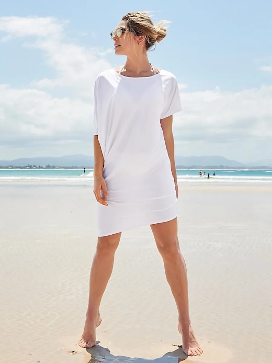 Cool pool coverups for moms: Hi-Lo T-shirt dress at Athleta