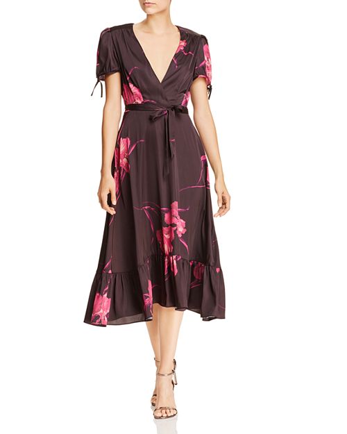 floral dresses for fall: Betsey Johnson Floral Faux Wrap Dress