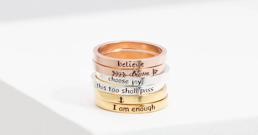 Mood-boosting jewelry: Stackable rings at Caitlyn Minimalist