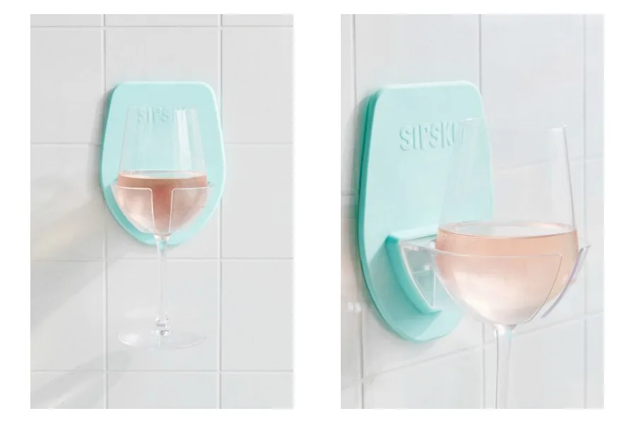 Best white elephant gift idea: Shower wine glass holder