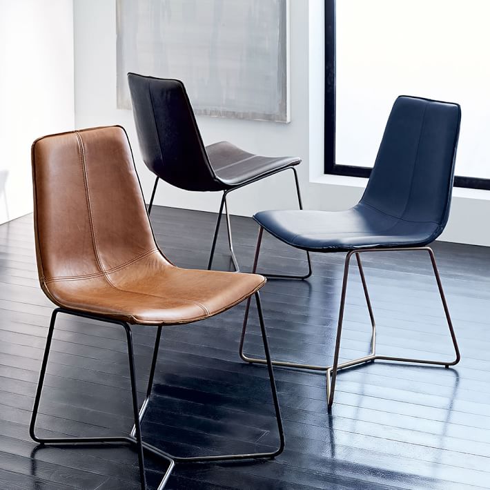 Slope leather dining chairs on sale at West Elm - gorgeous