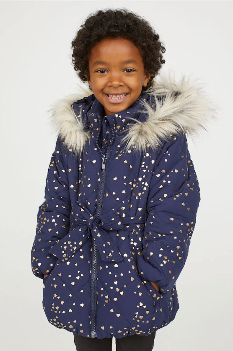 Winter coats for girls: Belted puffer at H&M
