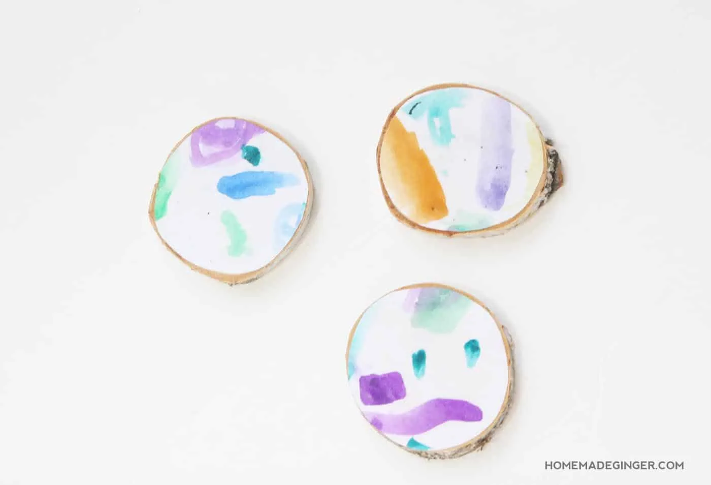 DIY Mother's Day gifts: Kid's Art Coaster by Homemade Ginger at Mod Podge Rocks