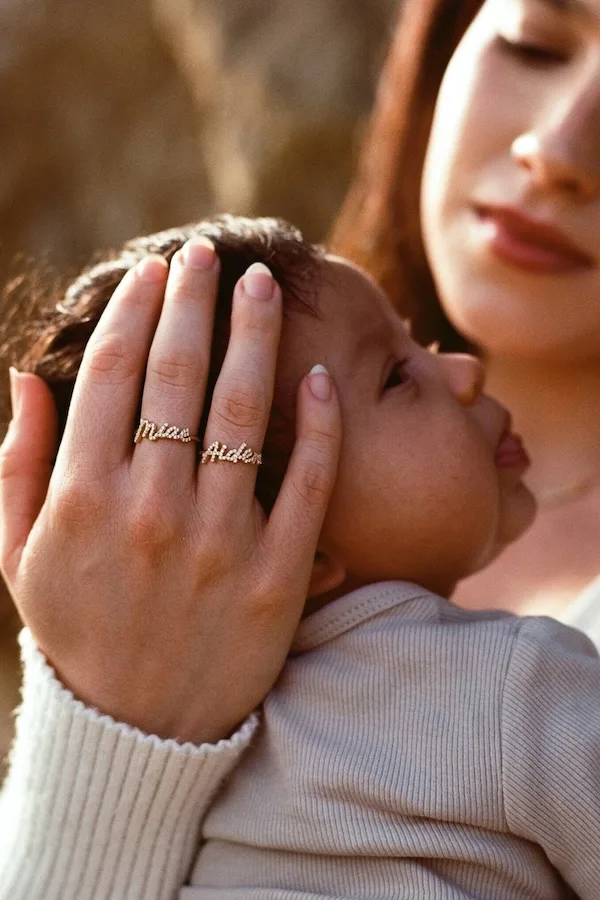 Custom name rings: Mother's Day gifts for new moms from Grace Personalized on Etsy