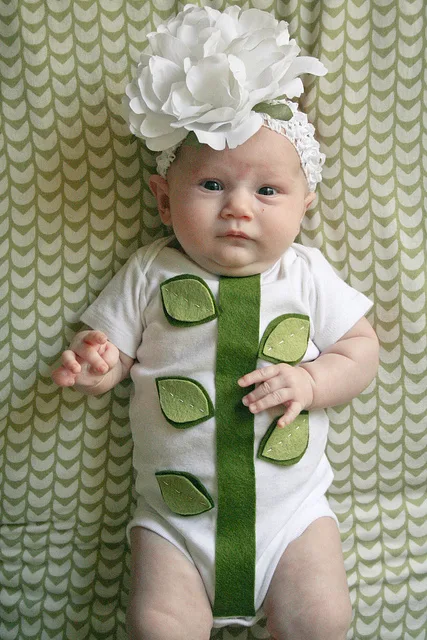 Baby Halloween costumes with onesies: Little Flower DIY by Your Wish Cake