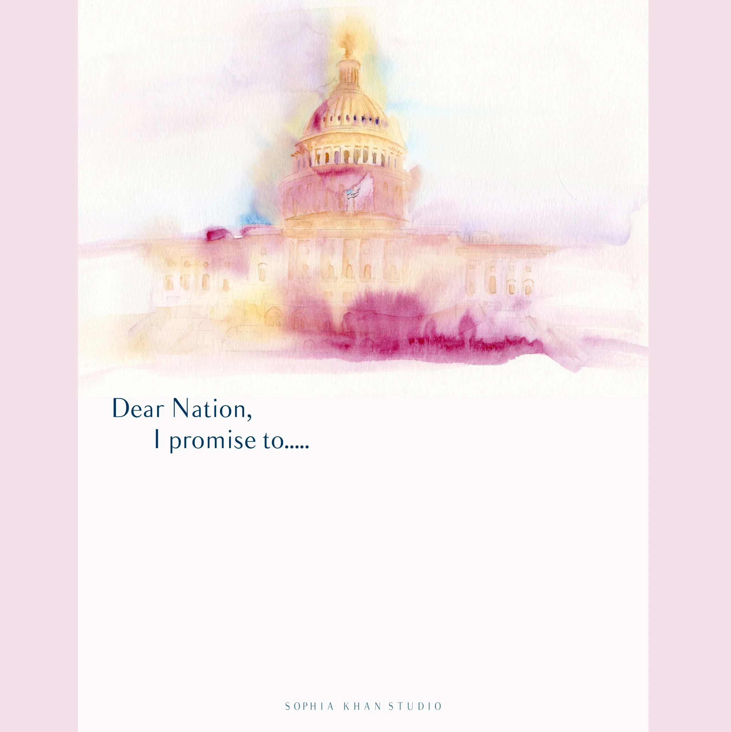 This free printable from Sophia Kahn lets kids make their own promise to the nation, to help us all become better together
