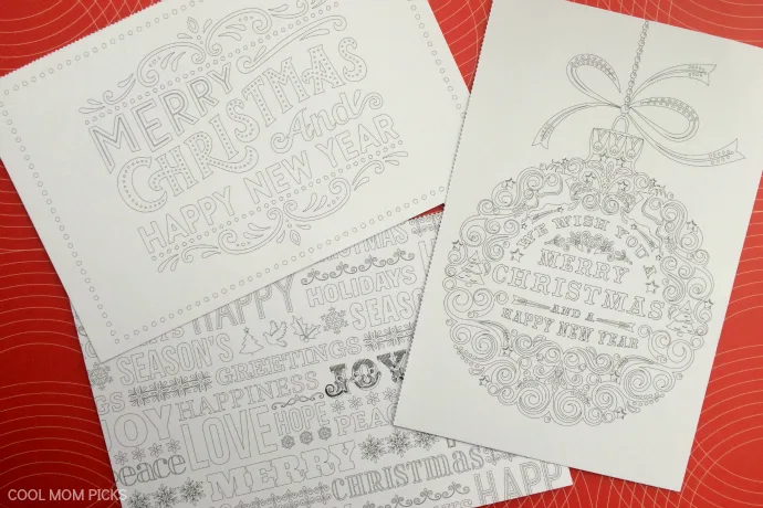 Christmas coloring pages for adults turned into a beautiful book of postcards