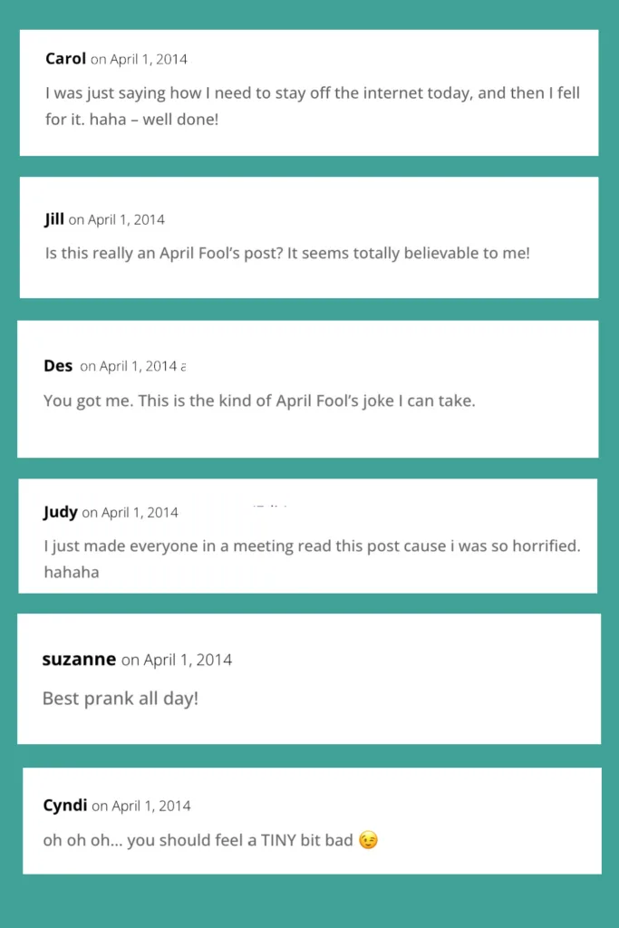 Best April Fool's Prank ever (actual comments!)