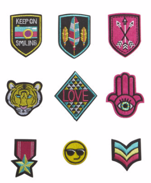 Iron-on patch set for kids at JCP can help personalized their jackets and backpacks | back to school shopping