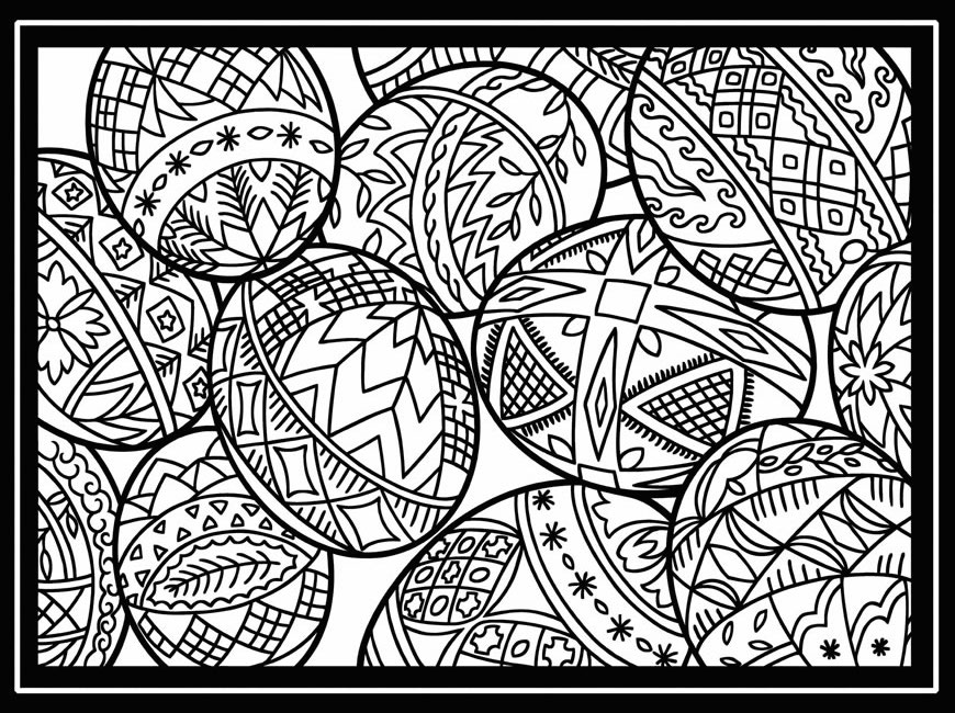 Free Easter printables: free egg collection coloring page