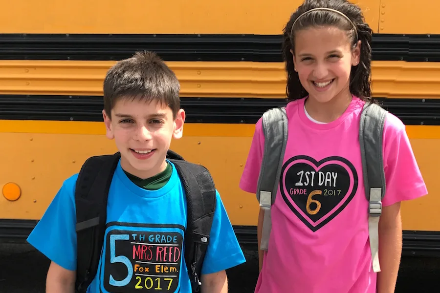 First day of school photos can be creative and fun, like this idea by Chalk of the Town
