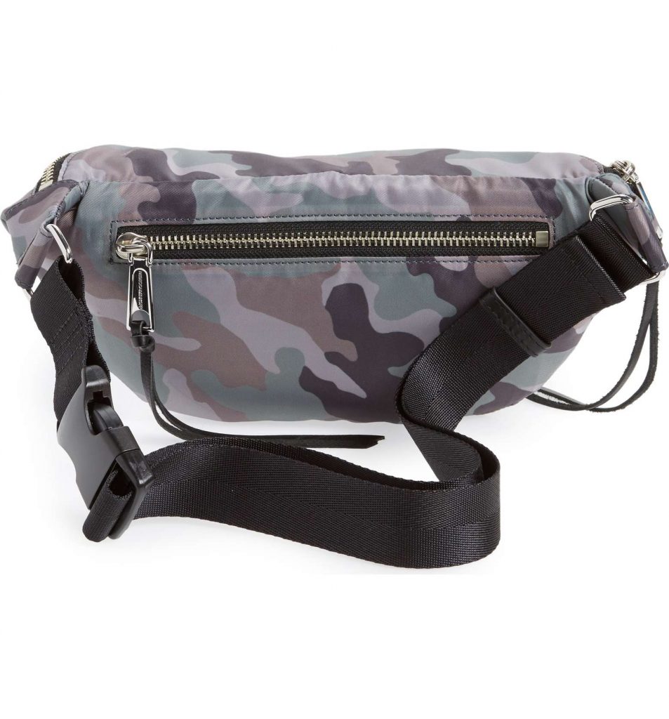 Designer fanny packs for 2018: Rebecca Minkoff Nylon Belt Bag in Camo