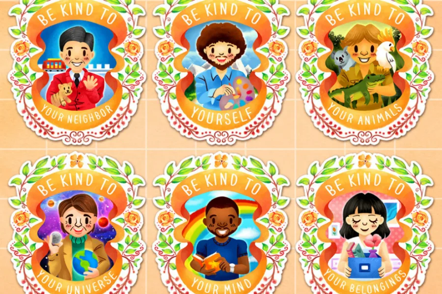 The adorable Be Kind stickers featuring some of our favorite people.