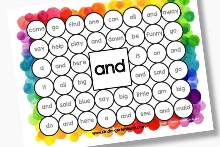 12 free kindergarten sight word printables at CoolMomPicks.com