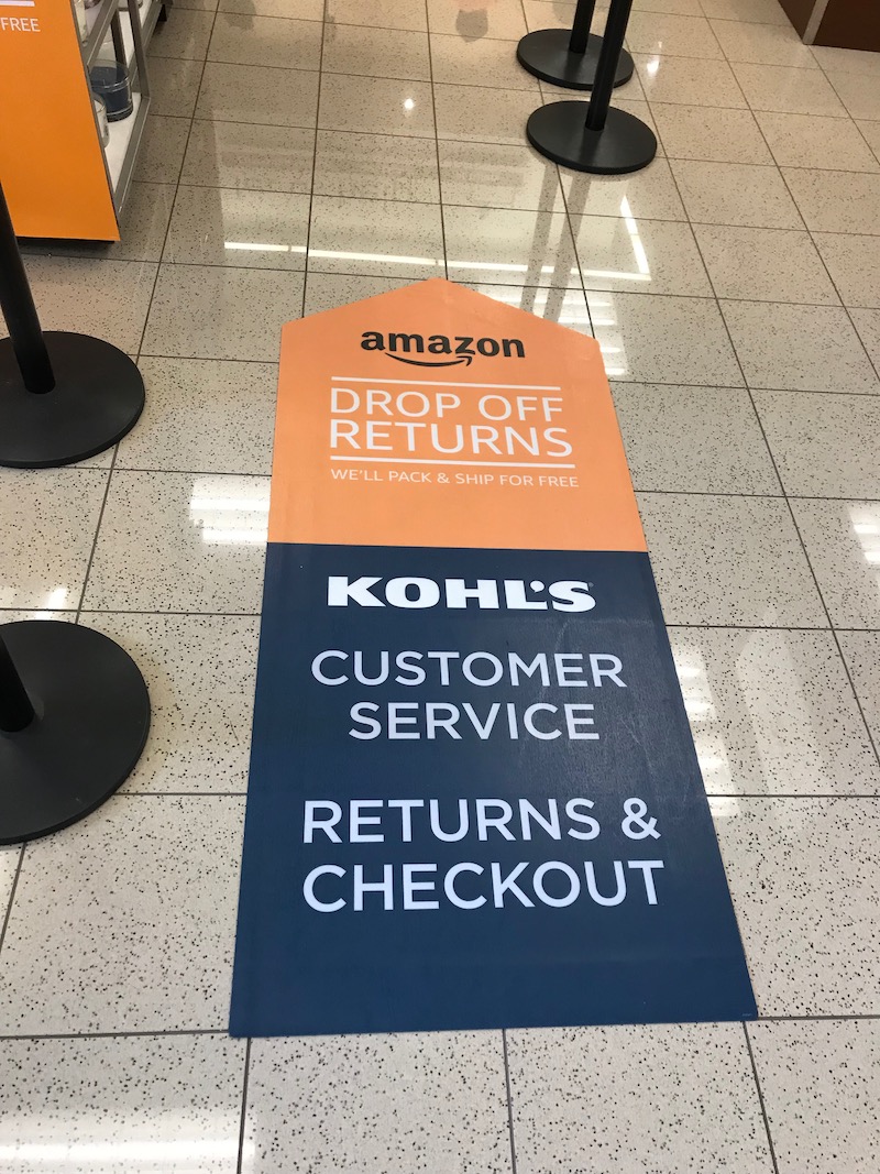 Making Amazon returns at Kohl's: Just follow the signage inside the main door