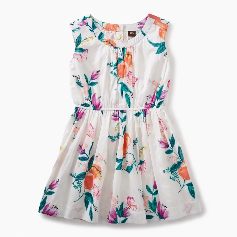 Easter dresses kids can wear all spring: Peach floral dress at Tea Collection