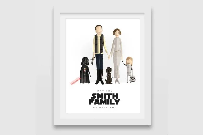 Custom Star Wars family portraits by the Modern Brush