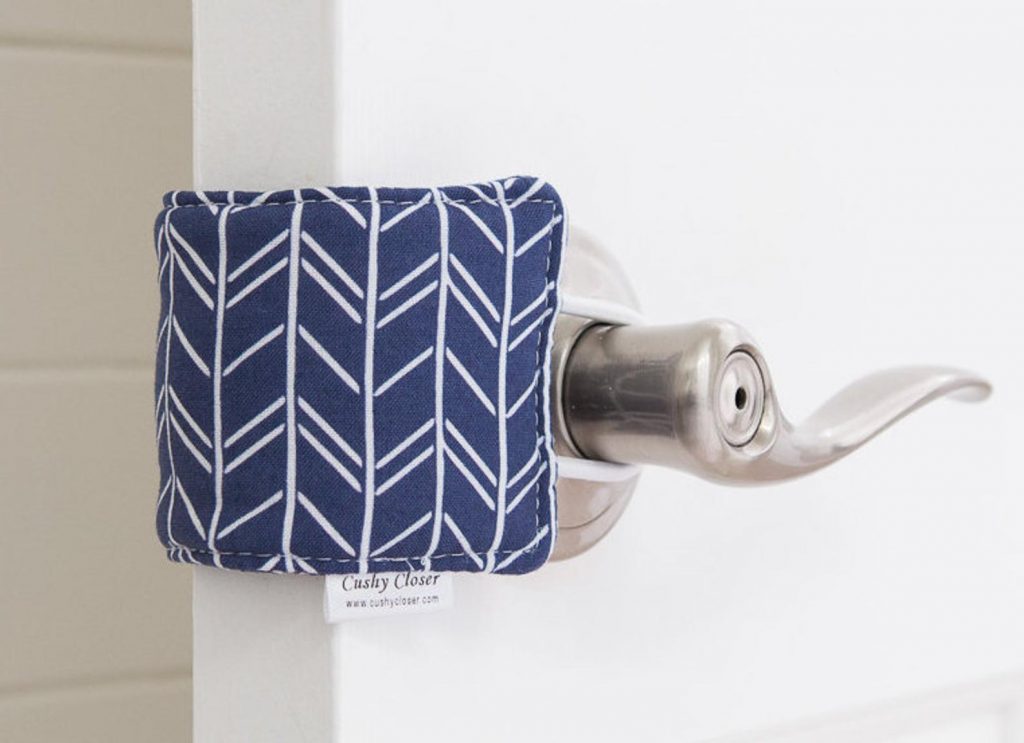 The best practical baby gifts: A cushy closer door cushion to avoid slammed doors!