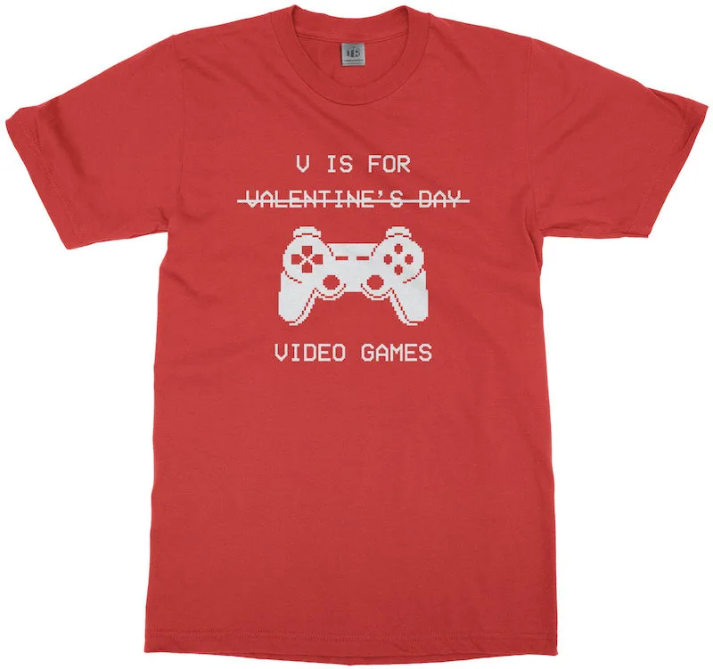 Valentine's Day gift ideas for boys: "V is for Video Games" t-shirt from Threadrock