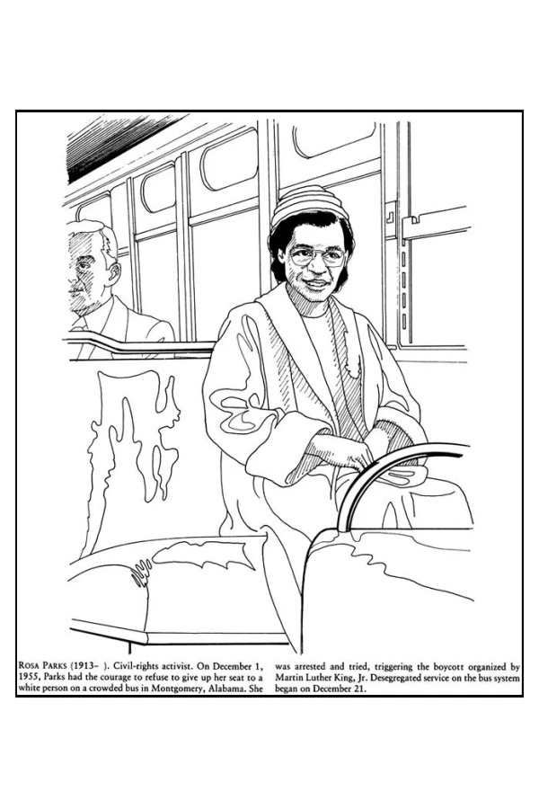 National Women's History Month coloring pages: Rosa Parks National Women's History Month coloring pages: Rosa Parks