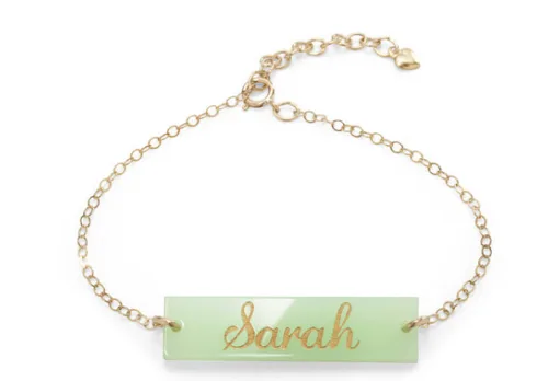 Custom jewelry for mom : Personalized Moon & Lola bracelet at Charm & Chain