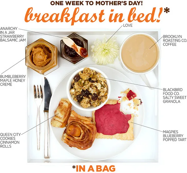 Mother's Day food gift idea - Mouth.com breakfast in bed in a bag