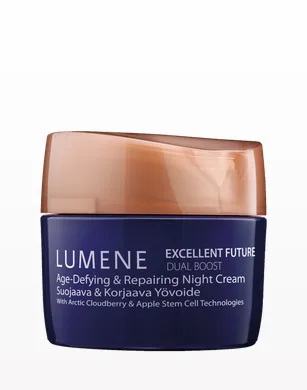 Lumene skin care review: ExCELLENT future Dual Boost Age Defying Repairing Night Cream